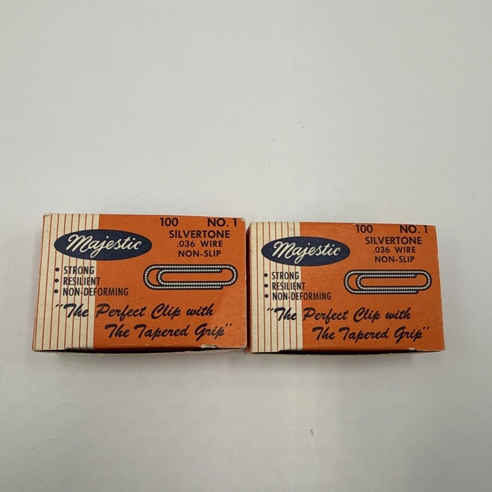 Vintage Majestic GEM Paper Clips No. 1 , .036 Wire Non Slip